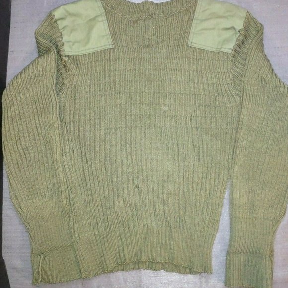 sz40 US MARINE CORPS USMC GREEN KNIT SWEATER SERVICE WOOL WOOLY PULLEY MG 259 - Picture 2 of 11